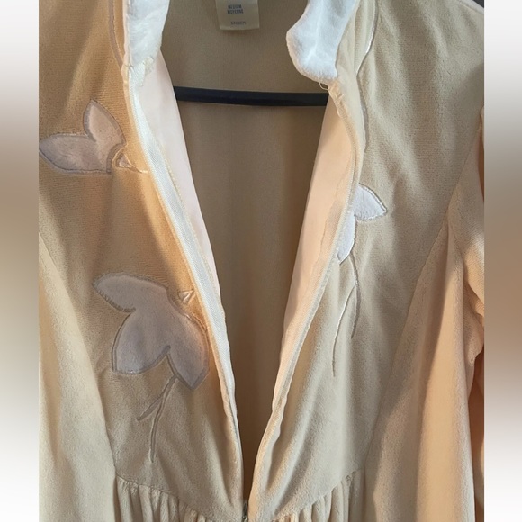 Vtg Diamond Tea Robe Women’s Medium Lounge Dress Nightgown Velour 1/2 Zip - Picture 7 of 9